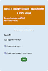 Leçon, exercice et évaluation :<br/> Verbe conjugué : CE1 - Exercice en ligne - Cycle 2
