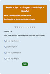 Cours et exercice : Passé simple et imparfait : 3ème - Exercice en ligne - Cycle 4