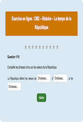 Leçon, exercice et évaluation :<br/> Le temps de la République : Histoire : CM2 - Exercice en ligne (3) - Cycle 3