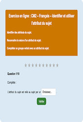 Attribut du sujet : CM2 - Exercice en ligne