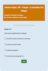 La ponctuation d'un dialogue : CM1 - Exercice en ligne