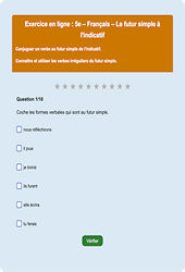 Futur de l'indicatif : 5ème - Exercice en ligne