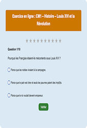 Louis XVI et la Révolution - Histoire : CM1 - Exercice en ligne