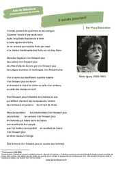 Il existe pourtant (Marie Uguay) - 3ème - Littérature - PDF à imprimer