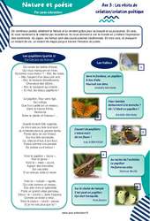 Nature et poésie (sur les papillons) - 6ème - Atelier de lecture - PDF à imprimer