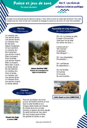 Poésie et jeux de sons (J. Demeuzes & Jules Laforgue) - 6ème - Atelier de lecture - PDF à imprimer