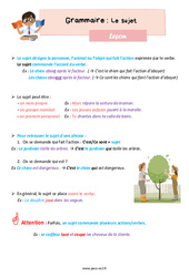 Séquence - Fiche de préparation Le sujet - CE2 - Séquence complète - Cycle 2 - PDF à imprimer