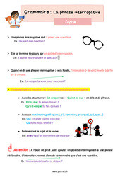 La phrase interrogative - CE2 - Séquence complète - Cycle 2 - PDF à imprimer