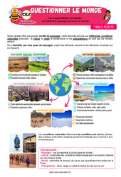 Les différents paysages à travers le monde – CE2 – Leçon – Apis & ses amis - Cycle 2 - PDF à imprimer