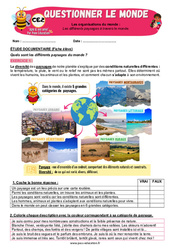 Les différents paysages à travers le monde – CE2 – Exercices – Apis & ses amis - Cycle 2 - PDF à imprimer