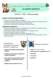 Les symboles républicains – Cm2 – Fiche de préparation – EMC - Cycle 3 - PDF à imprimer