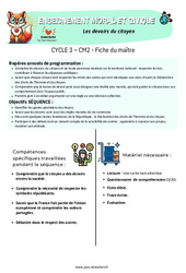 Les devoirs du citoyen – Cm2 – Fiche de préparation – EMC - Cycle 3 - PDF à imprimer