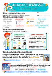Exercice Les différentes formes d’énergie – Cm1 – Exercices – Edith Eprouvette - Cycle 3 - PDF à imprimer