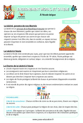 À l’école laïque – Cm2 – Leçon – EMC - Cycle 3 - PDF à imprimer