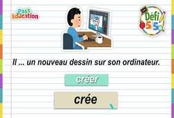 Leçon, exercice et évaluation :<br/> Le présent des verbes du 1er groupe – CM2 – Exercices en vidéo - Défi 5/5 - Cycle 3