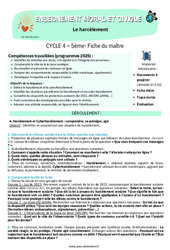 Le harcèlement – 5ème – Séquence complète – EMC - PDF à imprimer