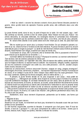 Mort au ralenti (Andrée Chedid) - 3ème - Littérature - Cycle 4 - PDF à imprimer