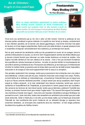 Frankenstein (Mary Shelley) 1818 - 3ème - Littérature - Cycle 4 - PDF à imprimer