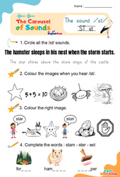 Vidéo interactive /st/ – CP CE1 CE2 CM1 CM2 – Carousel of Sounds – Vidéo interactive + Fiche