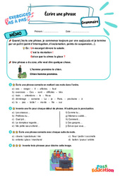 Écrire une phrase – CE2 – Exercices Pas à Pas - Cycle 2 - PDF à imprimer