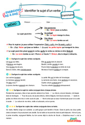 Identifier le sujet d’un verbe – CE2 – Exercices Pas à Pas - Cycle 2 - PDF à imprimer