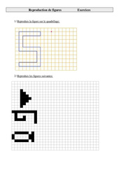 Reproduction de figures – Cm1 – Exercices – Géométrie – Cycle 3 - PDF à imprimer