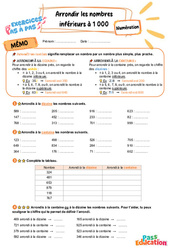 Arrondir les nombres inférieurs à 1 000 – CE2 – Exercices Pas à Pas - Cycle 2 - PDF à imprimer