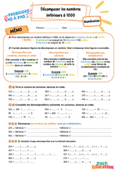 Décomposer les nombres  inférieurs à 1000 – CE2 – Exercices Pas à Pas - Cycle 2 - PDF à imprimer