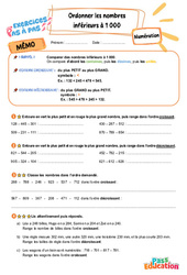 Ordonner les nombres inférieurs à 1 000 – CE2 – Exercices Pas à Pas - Cycle 2 - PDF à imprimer