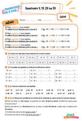 Soustraire 9, 19, 29 ou 39 – CE2 – Exercices Pas à Pas - Cycle 2 - PDF à imprimer