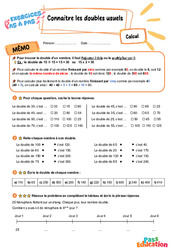 Connaître les doubles usuels – CE2 – Exercices Pas à Pas - Cycle 2 - PDF à imprimer
