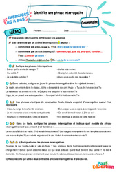 Identifier une phrase interrogative – CM2 – Exercices Pas à Pas - Cycle 3 - PDF à imprimer
