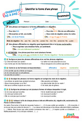 Identifier la forme d’une phrase – CM2 – Exercices Pas à Pas - Cycle 3 - PDF à imprimer