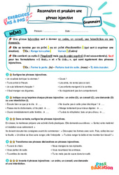 Reconnaitre et produire une phrase injonctive – CM2 – Exercices Pas à Pas - Cycle 3 - PDF à imprimer