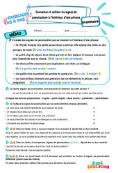Connaitre et utiliser les signes de ponctuation à l’intérieur d’une phrase – CM2 – Exercices Pas à Pas - Cycle 3 - PDF à imprimer
