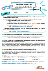 Identifier et produire des propositions indépendantes – CM2 – Exercices Pas à Pas - Cycle 3 - PDF à imprimer