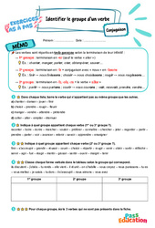 Identifier le groupe d’un verbe – CM2 – Exercices Pas à Pas - Cycle 3 - PDF à imprimer