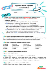 Conjuguer un verbe du 1er groupe au présent de l’indicatif – CM2 – Exercices Pas à Pas - Cycle 3 - PDF à imprimer