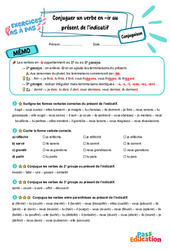 Conjuguer un verbe en -ir au présent de l’indicatif – CM2 – Exercices Pas à Pas - Cycle 3 - PDF à imprimer