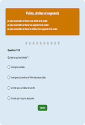 Points, droites, segments : Exercice en ligne CE2 : Mathématiques - Géométrie - Cycle 2