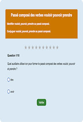 Passé composé vouloir pouvoir prendre : Exercice en ligne CE1 : Français - Conjugaison - Étude de la langue - Cycle 2
