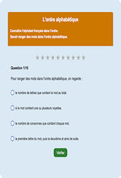 L’ordre alphabétique : Exercice en ligne CM1 : Français - Vocabulaire / Lexique - Étude de la langue - Cycle 3