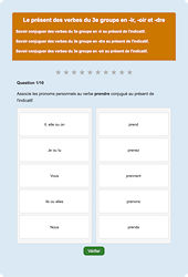 Présent du 3ème groupe : Exercice en ligne CM1 : Français - Conjugaison - Étude de la langue - Cycle 3