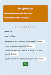Passé, présent, futur : Exercice en ligne CM1 : Français - Conjugaison - Étude de la langue - Cycle 3