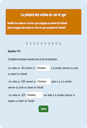 Présent des verbes en -cer et -ger : Exercice en ligne CM1 : Français - Conjugaison - Étude de la langue - Cycle 3