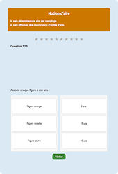 Notion d’aire : Exercice en ligne 6ème : Mathématiques - Espace et géométrie - Cycle 3