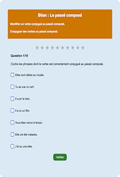 Passé composé : Exercice en ligne CE1 : Français - Conjugaison - Étude de la langue - Cycle 2