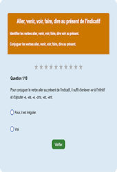 CE1 conjugaison - aller/venir/voir/faire/dire en ligne : Exercice en ligne CE1 : Français - Conjugaison - Étude de la langue - Cycle 2
