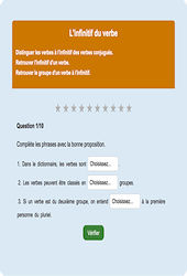 L’infinitif du verbe : Exercice en ligne CM1 : Français - Conjugaison - Étude de la langue - Cycle 3
