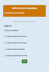 Identifier les quadrilatères : Exercice en ligne CE2 : Mathématiques - Géométrie - Cycle 2